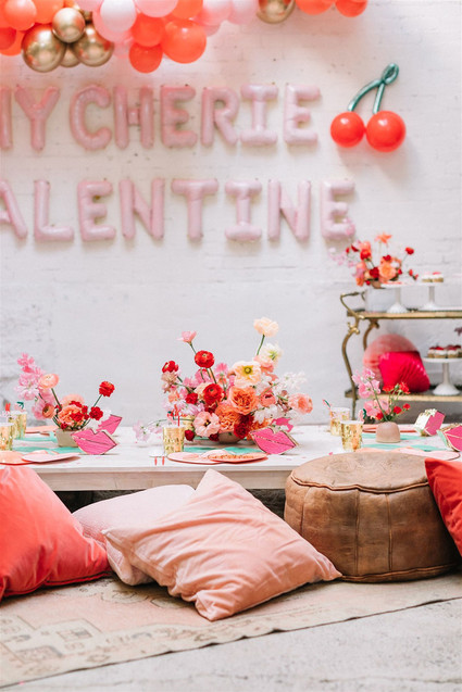 Cherry themed kids Valentineâ€™s Day party ideas Inspiration