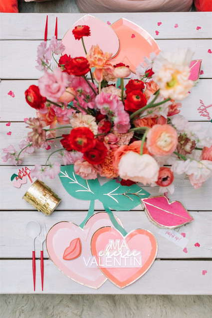 Red centerpiece for Valentine's florals