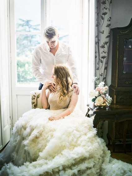 Dramatic ruffle wedding dress