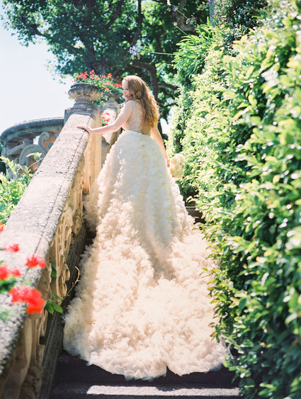 Dramatic ruffle wedding dress