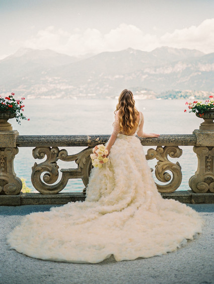 Dramatic ruffle wedding dress