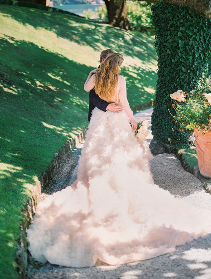 Dramatic ruffle wedding dress