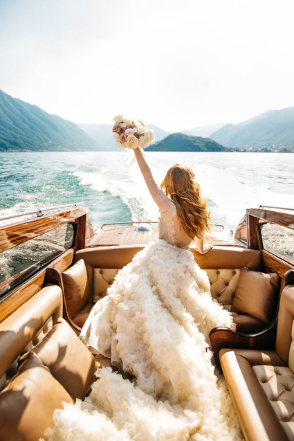 Dramatic ruffle wedding dress