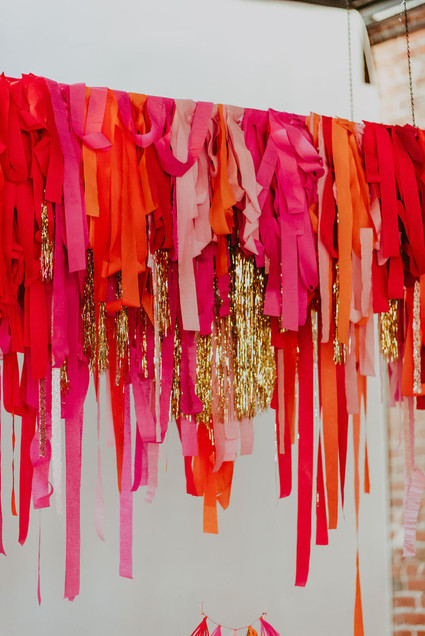 DIY crepe paper fringe hanging