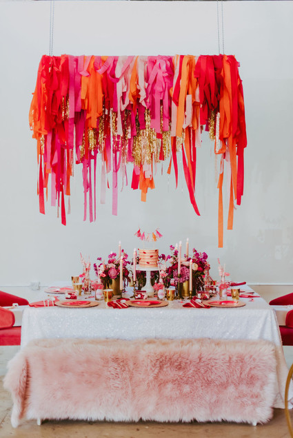DIY crepe paper fringe hanging