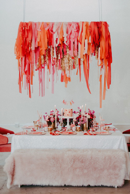 DIY crepe paper fringe hanging