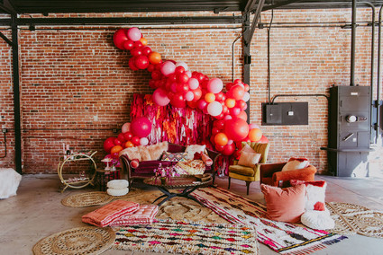 Big balloon backdrop for Valentine's Day party