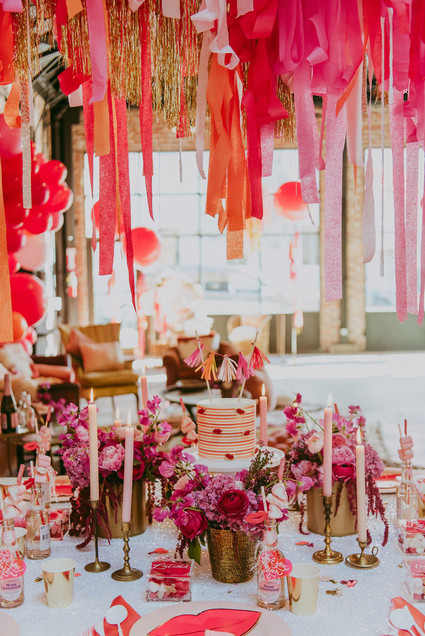 DIY crepe paper fringe hanging