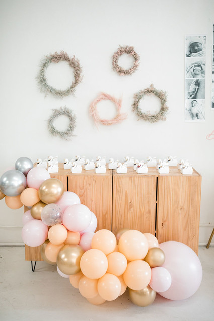 Pink Swan-themed 1st birthday Inspiration