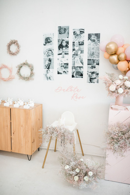 1st birthday photo wall