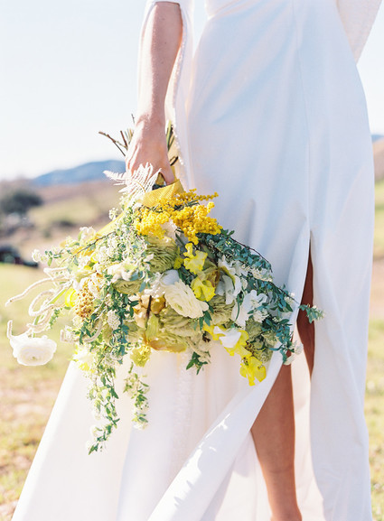 Yellow bridal bouquet