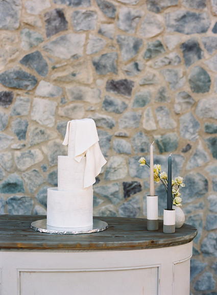 modern draped wedding cake