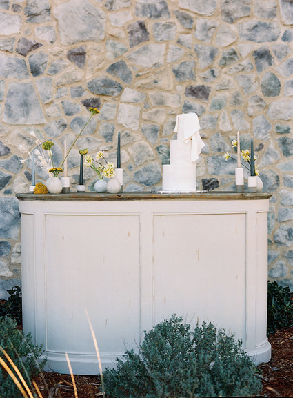 modern draped wedding cake