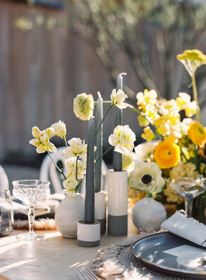 Yellow wedding centerpieces