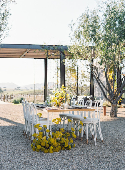 Yellow wedding centerpieces
