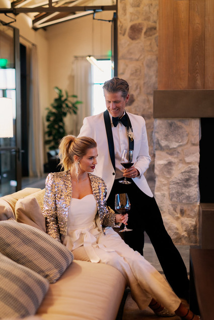 Sequin jacket for bride