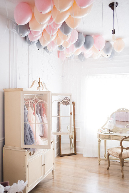 pastel balloons for girl's birthday