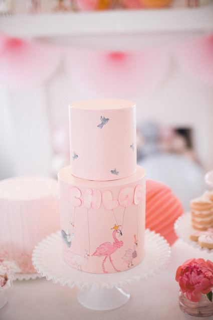 pink pastel birthday cake