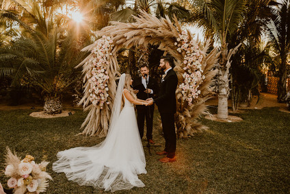 Pampas grass ceremony arch