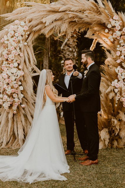 Pampas grass ceremony arch