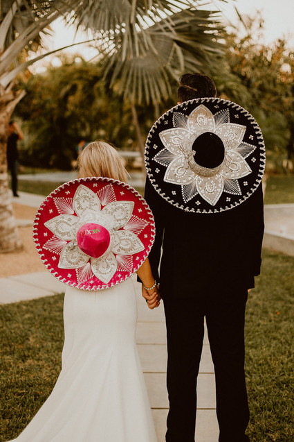 Bride and groom sombreros