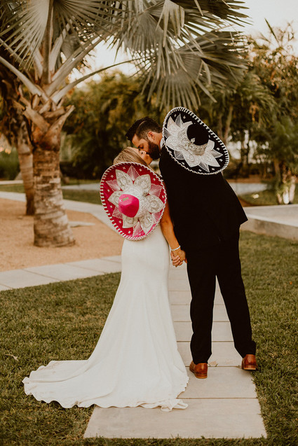Bride and groom sombreros