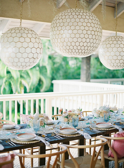 pink + blue tablescape