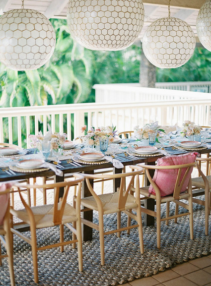 pink + blue tablescape