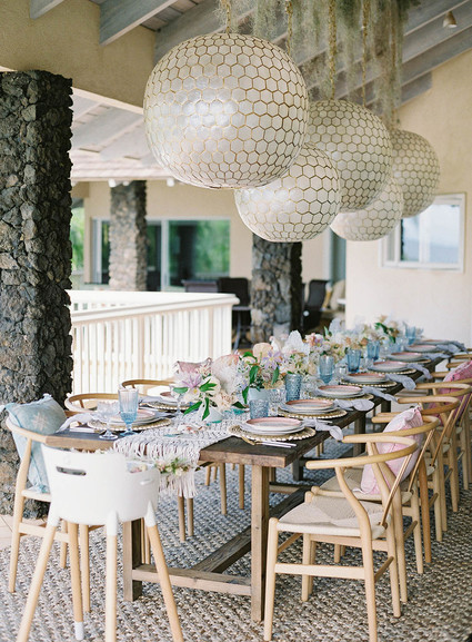 pink + blue tablescape