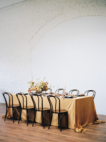 mustard yellow wedding tablescape