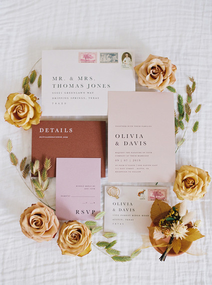 modern fall wedding invitations