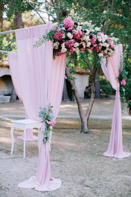 pink floral chuppah