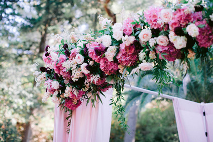 pink floral chuppah