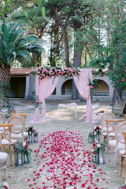 pink floral chuppah