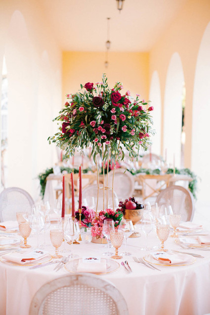 burgundy and pink wedding