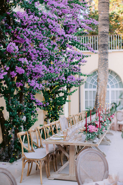 burgundy and blush tablescape