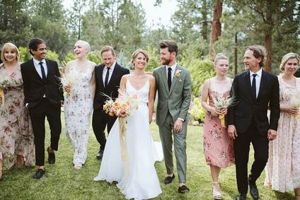 mismatched floral bridesmaids