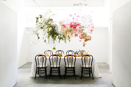 unique hanging floral installation