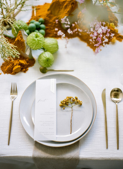 modern art gallery wedding table