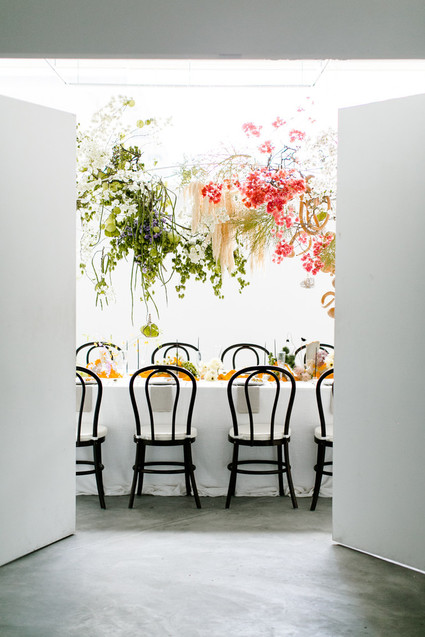 unique hanging floral installation