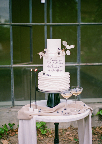 black and white wedding cake