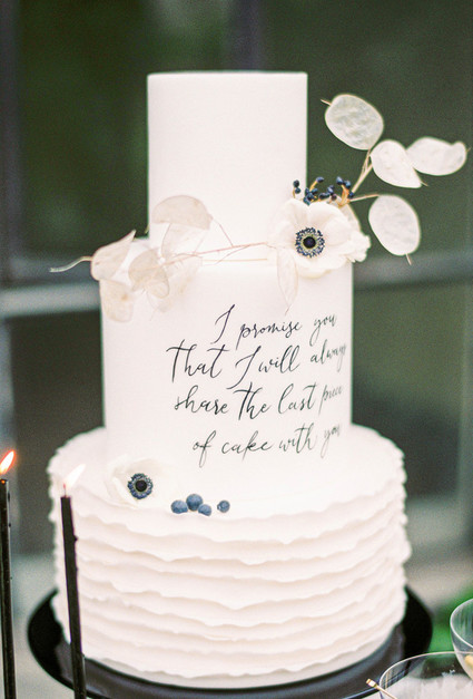 black and white wedding cake