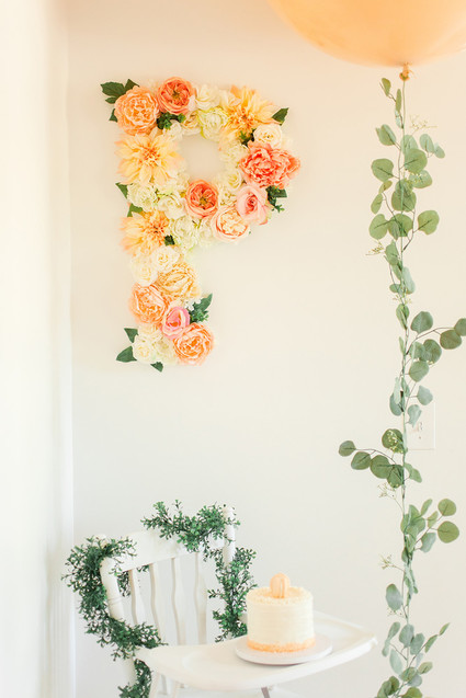 peach themed 1st birthday party