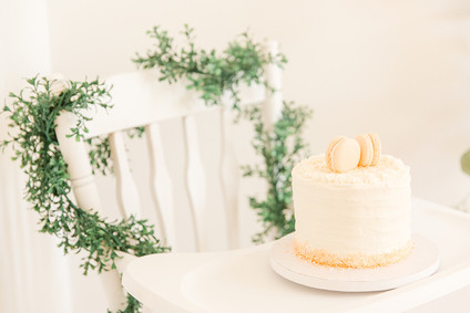 peach 1st birthday cake