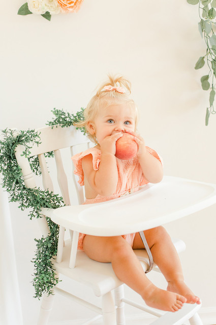 peach themed 1st birthday party