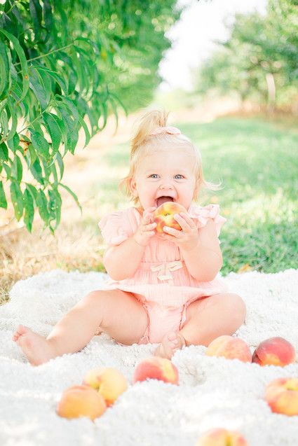 peach themed 1st birthday party