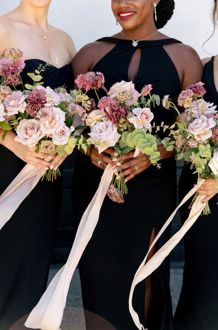 modern black bridesmaids dresses