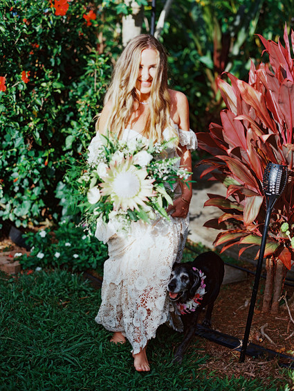 Ram Dass officiated this coupleâ€™s bohemian Maui wedding