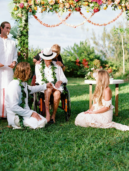 Ram Dass officiated this couple’s bohemian Maui wedding