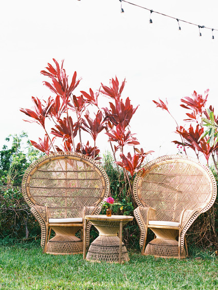peacock chairs for bohemian wedding